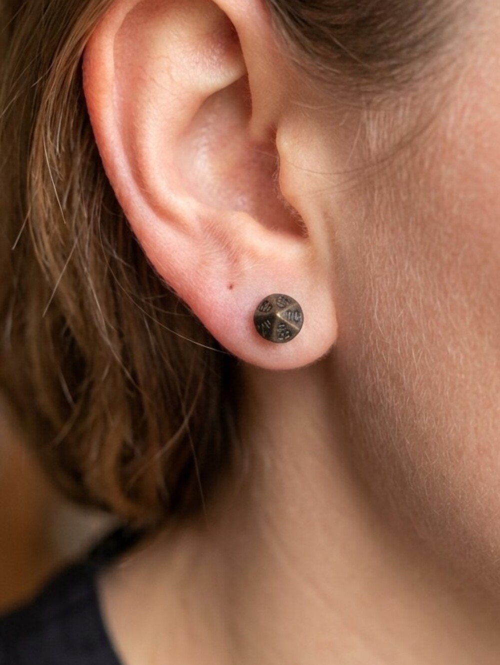 Handcrafted Gamer Style D100 Metal Dice Earrings